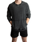 Mineral-Washed Cotton Crewneck Sweatshirt